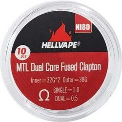 Hellvape NI80 MTL Dual Core Fused Claptons Coils 1.0Ω - 10τμχ