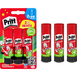 PRITT σετ κόλλα stick Original, 22g, διάφανη, 3τμχ
