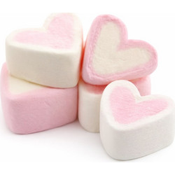 Marshmallow Ζαχαρωτά Fini - Καρδιές Ροζ-Λευκό (1kg.) 165τμχ