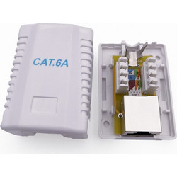Πρίζα Δικτύου Cablexpert Cat6A Ftp Single Port Surface Mount Box White