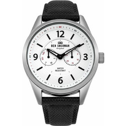 Ben Sherman Big Carnaby Ανδρικό Ρολόι Χρονογράφος με Μαύρο Δερμάτινο Λουράκι WB069WB