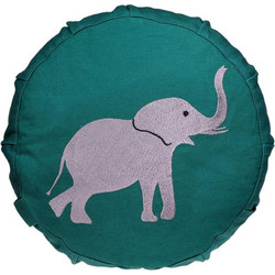 Πουφ Μαξιλάρι Στρογγυλό Elephant για παιδιά - κάλυμμα από οργανικό βαμβάκι με γέμιση κελύφους φαγόπυρου Διαστάσεις: 25 x 10 cm Βάρος: 1000 g