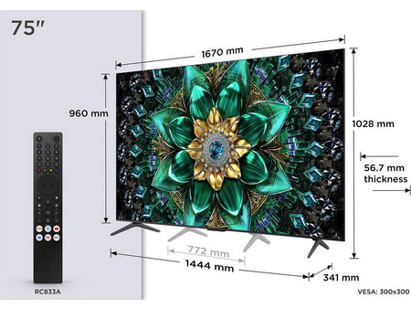 TCL QD Mini-LED 75Q6C Smart Τηλεόραση 75" 4K UHD Mini LED HDR (2025)
