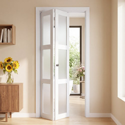 VEVOR Δίφυλλη Πόρτα Ντουλάπας 2 Φύλλων 914x2032 mm με 3 Φιμέ Τζάμια και Μεταλλικό Κιτ ZDTLMW36H80I0KSX0001V0
