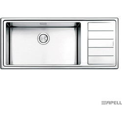 Apell Linear Plus LNP1161 Επικαθήμενος Νεροχύτης Inox Ματ Δεξιά 116x50cm