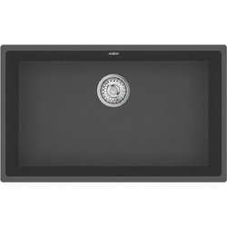 Helika Vera SQV 103-222W Ένθετος Νεροχύτης Γρανίτη Μαύρος 72x43cm