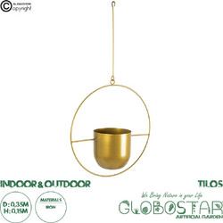 Globostar Tilos Κρεμαστό Κασπώ Χωρίς Σχέδιο Μεταλλικό Χρυσό 35x15cm 20486