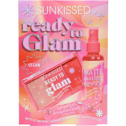Sunkissed | Ready To Glam | Makeup Gift Set - Setting Spray, Lip Gloss, Blush & Highlighter 88g | Vegan & PETA-Approved | SU32529