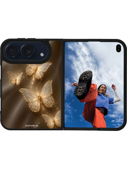 Sonique Diva Series Θήκη Χρυσές Πεταλούδες (iPhone 18 Duo)