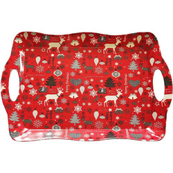 Δίσκος Πλαστικός Ορθογώνιος Merry Christmas με Μπάλες 38x26cm Xmasfest 1133871 93-3851