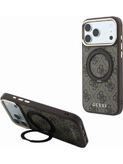 Guess Ring Stand 360 4G Classic Logo MagSafe Θήκη Brown (iPhone 18 Pro Max / 17 Pro Max)
