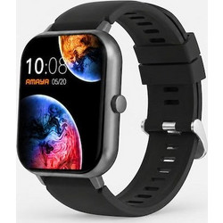 Amaya ASW-04 Smartwatch με Κλήσεις Bluetooth και Παλμογράφο Μαύρο