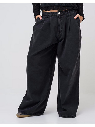 AllSaints Axis Pleat Γυναικείο Τζιν Παντελόνι Μαύρο W012EF