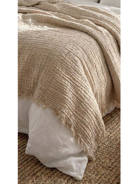 Κουβέρτα Μουσελίνα Υπέρδιπλη Blanket Aether Beige Rythmos (240x260) 1Τεμ