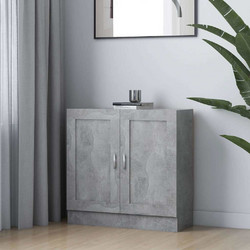 Βιβλιοθήκη Γκρι του Σκυροδέματος 82,5x30,5x80 εκ. Επεξ. Ξύλο