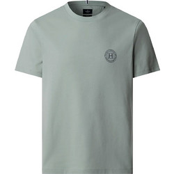 Hackett ανδρικό T-shirt με graphic logo Classic Fit - HM5000121 Πράσινο Μέντας