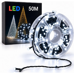 ΛΑΜΠΑΚΙΑ LED ΣΕΙΡΑ ΕΞΩΤΕΡΙΚΟΥ ΧΩΡΟΥ 50 ΜΕΤΡΩΝ ΜΕ ΠΡΟΓΡΑΜΜΑ ΨΥΧΡΟ ΛΕΥΚΟ