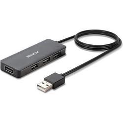 Lindy 42986 USB Hub 2.0 USB-A με 4 Θύρες USB-A & Εξωτερική Παροχή Ρεύματος