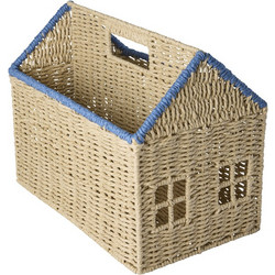 Rice - Paper Rope book Holder - House Shape - Blue
