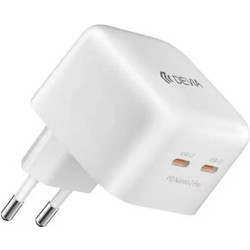 Devia Extreme Φορτιστής Χωρίς Καλώδιο με 2 Θύρες USB-C 45W Power Delivery White DVCH-366109