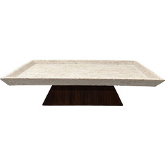 Travertino Δισκος Διακοσμησης 40x22x9.5cm Polyresin Stone Καφε Σκουρο - Liberta