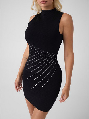 Guess Mini Φόρεμα για Γάμο / Βάπτιση Μεταξωτό Μαύρο W6BK70Z1575-JBLK