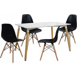 ΣΕΤ ΤΡΑΠΕΖΑΡΙΑ 5Τ ΤΡΑΠΕΖΙ MINIMAL 120x80x73 cm-TWIST ΜΑΥΡΕΣ HM10080.02