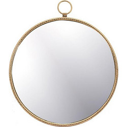 Round metal mirror twisted frame des.d.60cm, gold