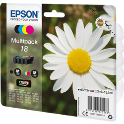 Epson 18 B/C/M/Y Πακέτο 4 Μελανιών Εκτυπωτή Inkjet C13T180640