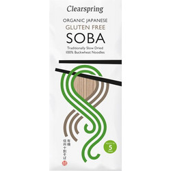 Βιολογικά Vegan Soba Noodles Φαγόπυρου Χωρίς Γλουτένη/Ζάχαρη/Λακτόζη Clearspring 200gr
