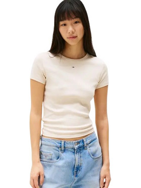 Γυναικείο T-shirt Tommy Jeans Slim Tonal Linear Tee Ext Newsprint DW0DW17383-ACG