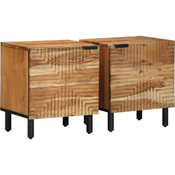 vidaXL Κομοδίνα 2 τεμ. 40x33x46cm από Μασίφ Ξύλο Ακακίας