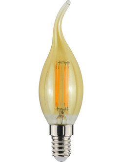 ΛΑΜΠΑ LED FILAMENT ΚΕΡΑΚΙ ΦΛΟΓΑ C35 (TIP) E14 4.5W DIMMABLE ΜΕΛΙ (AMBER) ΘΕΡΜΟ ΛΕΥΚΟ 2500K 423LM / FLAMK45WWTIPDIMAM