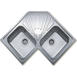 Teka Γωνιακός 2C 1E Ένθετος Νεροχύτης Γωνιακός Inox Σατινέ