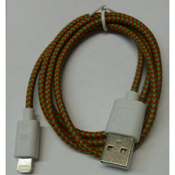 USB Lightning Καλώδιο Κορδόνι για iPhone 5S/ 5C /5 /iPad mini /iPad 4 /iPad Air Συμβατό με ios 8 1m Κόκκινο/Πράσινο (OEM) (BULK)