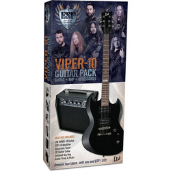 ESP Viper-10 Pack Bundle Ηλεκτρική Κιθάρα Double Cut με HH Μαγνήτες και Ταστιέρα Jatoba Black