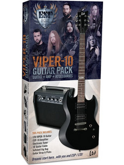 ESP Viper-10 Pack Bundle Ηλεκτρική Κιθάρα Double Cut με HH Μαγνήτες και Ταστιέρα Jatoba Black