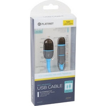 PLATINET USB UNIVERSAL CABLE 2 IN 1 MICRO USB & LIGHTNING PLUGS BLUE RETAIL PACK PL42871