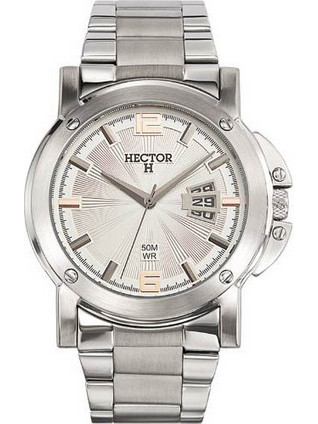 Hector Ανδρικό Ρολόι με Ασημί Μεταλλικό Μπρασελέ 667072