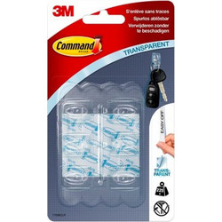 Γαντζάκι Command 3M Clear Διαφανές, 17006CLR, 6 Γαντζάκια + 8 Ταινίες μικρού μεγέθους/ συσκευασία, 225 γρ