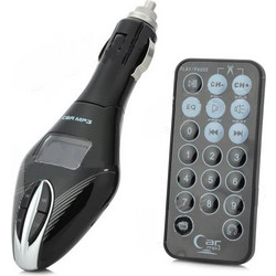 FM Transmitter Car MP3 Player USB με υποδοχή κάρτας μνήμης / φωτιζόμενη οθόνη / τηλεχειριστήριο - Μπλε (ΟΕΜ)