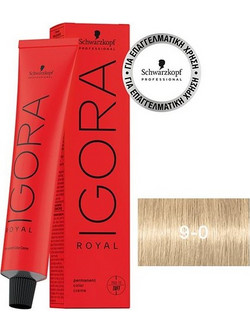 Schwarzkopf Igora Royal 9-0 Ξανθό Πολύ Ανοιχτό Μόνιμη Βαφή Μαλλιών 60ml