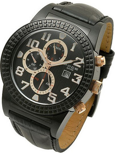 Foce Ανδρικό Ρολόι Χρονογράφος με Μαύρο Δερμάτινο Λουράκι F949GB203