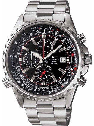 Casio Edifice Ανδρικό Ρολόι Χρονογράφος με Ασημί Μεταλλικό Μπρασελέ EF-527D-1AVEF