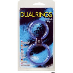 NMC Dual Rings Σετ Ελαστικά Δαχτυλίδια Πέους Μεταλλικό Μωβ 2τμχ