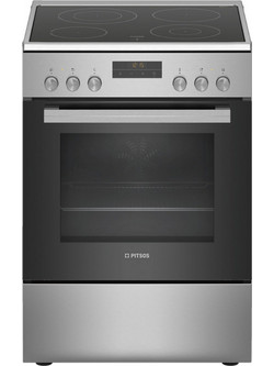 Pitsos PHN039350 Κουζίνα Ηλεκτρική 66lt με Κεραμικές Εστίες 60cm