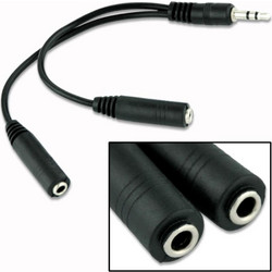 POWERTECH Καλώδιο 3,5mm M σε 2x 3,5mm F, 0.2m, Black