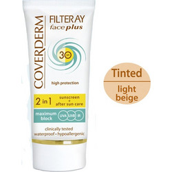 Coverderm Filteray Plus Light Beige Normal Skin Αντηλιακή Κρέμα Προσώπου με Χρώμα SPF30 50ml