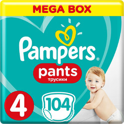 Pampers Pants Maxi Πάνες Βρακάκι No4 9-14kg 104τμχ