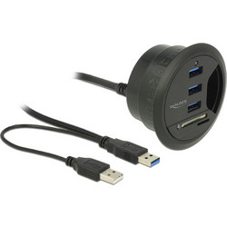 DeLOCK 62869 USB Hub 3.0 USB-A με 5 Θύρες USB-A / Card Reader